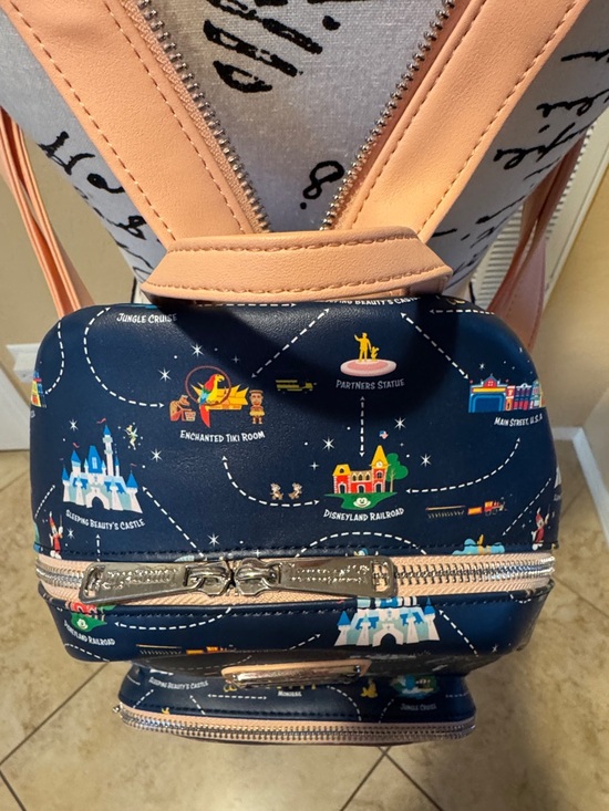 Loungefly Disneyland 65th Anniversary Map 2-1 Convertible Mini Backpack NWOT main image 6